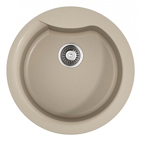 Мойка для кухни Omoikiri Yasugata 48R-SA 4993132 круглая 48,5х48,5 глуб. 23см (толщ.10мм) вып. 3 1/2" (врезная) бежевая