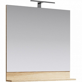 Зеркало Aqwella Фостер 80 дуб сонома с полочкой подсветка FOS0208DS Водяной