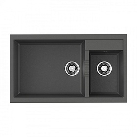 Мойка для кухни Omoikiri Tedori 86-2-LB-PL 4993939 прямоуг. 86х50 глуб. 22см (толщ.10мм) вып. 3 1/2" (врезная) платина