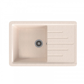 Мойка для кухни Mixline ML-GMS07 Стандарт 551109 прямоуг. 75х49,5 глуб. 19см вып. 3 1/2" (врезная) крыло универсал бежевая