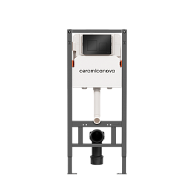Инсталляция для унитаза Ceramica Nova Balance Square CN121002MB (3 в 1) рама с кнопкой Balance чёрная матовая