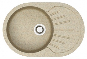 Мойка для кухни Azario Flora CS00079915 овальная 73х45 глуб. 20см вып. 3 1/2" (врезная) крыло универсал песочная