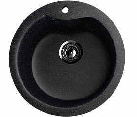 Мойка для кухни Ulgran U-102-308 круглая 48х48 глуб. 21см вып. 3 1/2" (врезная) чёрная