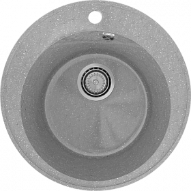 Мойка для кухни Practik PR-475.003 круглая 47,5х47,5 глуб. 19,5см вып. 3 1/2" (врезная) светло-серая Водяной