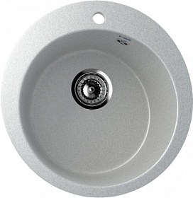 Мойка для кухни Ulgran U-405-310 круглая 49,5х49,5 глуб. 20см вып. 3 1/2" (врезная) серая