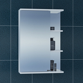Зеркало-шкаф СаНта Ника 50 шкаф слева белое с полочкой 101084 Водяной