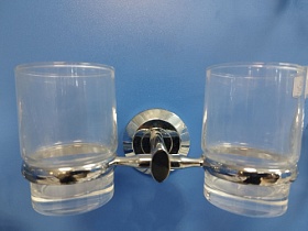 Держатель для 2-х стаканов стекло WasserKRAFT 6228 хром
