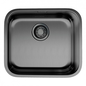 Мойка для кухни Omoikiri Omi 49-U-GM 4993073 прямоуг. 49х44 глуб. 18см (толщ.0,8мм) вып. 3 1/2" (подстольная) PVD вороненая сталь