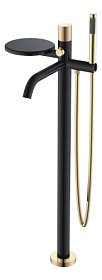 Смеситель для ванны/душа (короткий излив) Boheme Stick Black Touch Gold 129-BG.2 черный/золото латунь