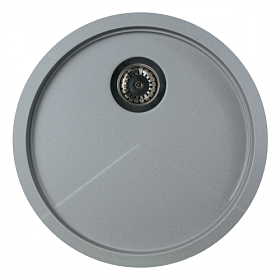 Мойка для кухни KitKraken Spring Musepels gray C-510.7032 круглая 51х51 глуб. 4,6см вып. 3 1/2" (накладная) серая