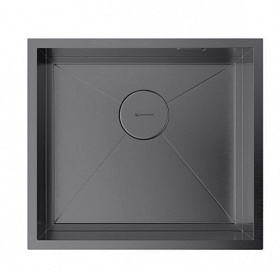 Мойка для кухни Omoikiri Kasen 49-16-GM 4997055 прямоуг. 49х44 глуб. 16,5см (толщ.1,2мм) вып. 3 1/2" (подстольная) PVD вороненая сталь