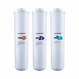 Комплект картриджей для фильтра с краном питьевой воды Аквафор Pro1-Pro2-Pro3 Baby Pro для мягкой воды 518540 Водяной
