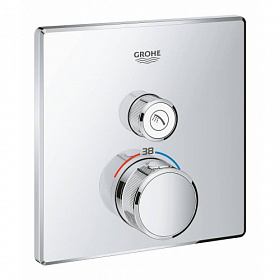 Смеситель для душа термостат (внешняя часть) Grohe Grohtherm SmartControl 29123000 хром латунь Водяной