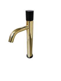 Смеситель для умывальника (раковины) Boheme Stick 122-GB черный/золото латунь