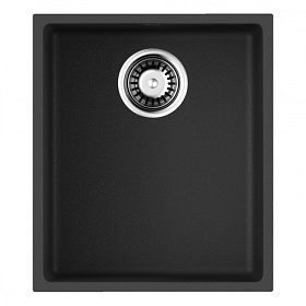 Мойка для кухни Omoikiri Bosen 38-U-BL 4993157 прямоуг. 38х44 глуб. 22см (толщ.10мм) вып. 3 1/2" (подстольная) чёрная