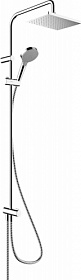 Душевая стойка с верхней тропич.лейкой (смеситель отдельно) Hansgrohe Vernis Shape d108 мм 2-х реж. 26282000 хром круглая Водяной