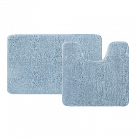 Набор ковриков для ванной комнаты и туалета Iddis Base 80х50 термопластичная резина TPR / микрофибра синий Водяной