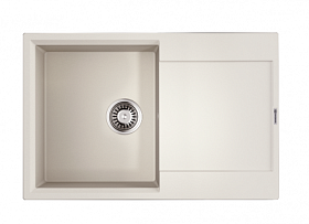 Мойка для кухни Omoikiri Daisen 78T-WH 4993522 прямоуг. 78х51 глуб. 23см (толщ.10мм) вып. 3 1/2" (врезная) крыло универсал белая