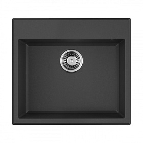 Мойка для кухни Omoikiri Tedori 57-BL 4993980 прямоуг. 57х51 глуб. 20см вып. 3 1/2" (врезная) чёрная Водяной