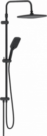 Душевая стойка с верхней тропич.лейкой (смеситель отдельно) Damixa Gala 3-х реж. 953000300 чёрная прямоугольная