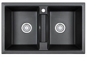 Мойка для кухни Granula GR-8101 черный прямоуг. 81х50 глуб. 21см вып. 3 1/2" (врезная) чёрная