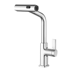 Смеситель для кухни (мойки) Ledeme H99 L 6099-4 вытяжной излив хром латунь Водяной