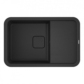 Мойка для кухни Omoikiri Tasogare 78-BL 4993750 прямоуг. 78х51 глуб. 19см (толщ.10мм) вып. 3 1/2" (врезная) крыло универсал чёрная