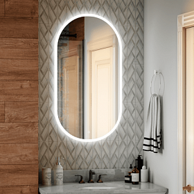 Зеркало Континент Delight Led 55 белое LED подсветка ЗЛП458
