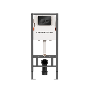 Инсталляция для унитаза Ceramica Nova Balance Circle CN121001MB (3 в 1) рама с кнопкой Balance чёрная матовая