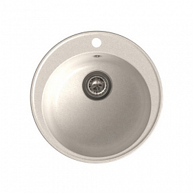 Мойка для кухни Granfest Quarz GF-Z08-331 круглая 48х48 глуб. 18см вып. 3 1/2" (врезная) белая