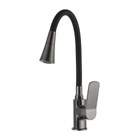 Смеситель для кухни (мойки) Frap H62-9 F4462-9 гибкий излив оружейная сталь латунь