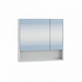 Зеркало-шкаф СаНта Сити 70 белое с полочкой 700352 Водяной