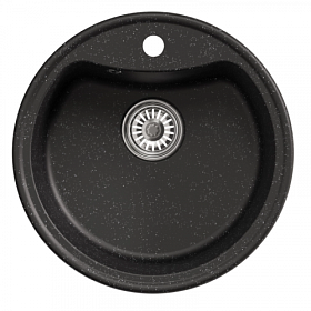 Мойка для кухни Mixline ML-GM09 551797 круглая 51х51 глуб. 19см вып. 3 1/2" (врезная) чёрная