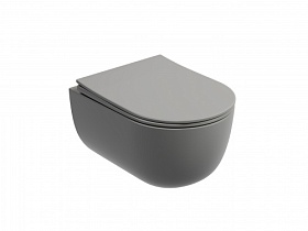 Унитаз подвесной Ceramica Nova Modena безободковый смыв антрацит сид.дюр. микролифт CN6063MH