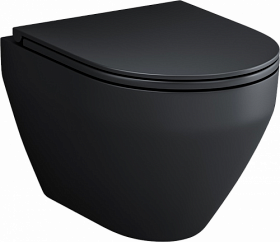 Унитаз подвесной AM.PM Spirit 2.0 безободковый смыв чёрный сид.дюропласт микролифт C701700MBSC