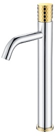 Смеситель для умывальника (раковины) Boheme Stick Chrome Diamond Gold 122-CRG хром/золото латунь