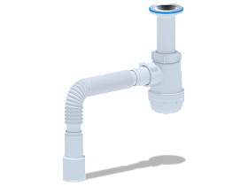 Сифон для мойки вып. 1 1/2" х 40 АНИ Пласт Грот с гофрой 40х40/50 A0515 Водяной
