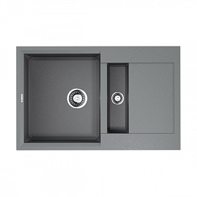 Мойка для кухни Omoikiri Sakaime 78-2-GR 4993559 прямоуг. 75х50 глуб. 23см (толщ.10мм) вып. 3 1/2" (врезная) крыло универсал leningrad grey
