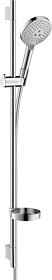 Душевая стойка с лейкой и шлангом Hansgrohe Raindance Select S 3jet 1008 мм d120 мм круглая 3-х реж. с мыльницей 26631000 хром