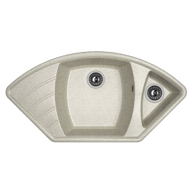 Мойка для кухни Dr.Gans Габи 25.050.E1015.408 трапеция 101,5х51 глуб. 20см вып. 3 1/2" (врезная) крыло слева серая