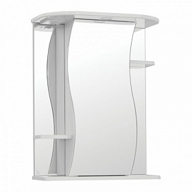 Зеркало-шкаф Style Line Лилия 55/С Эко Волна белое с полочкой подсветка