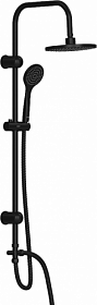 Душевая стойка с верхней тропич.лейкой (смеситель отдельно) Dorff Comfort d208 мм 1 реж. D0708000BL чёрная круглая Водяной