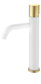 Смеситель для умывальника (раковины) Boheme Stick White Touch Gold 122-WG.2 белый/золото латунь