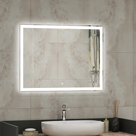 Зеркало Континент Mercury Led 90х70 белое LED подсветка ЗЛП569