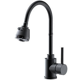 Смеситель для кухни (мойки) Frap F40993-6 гибкий излив чёрный нерж. сталь