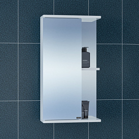 Зеркало-шкаф СаНта Ника 40 шкаф слева белое с полочкой 101080 Водяной