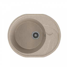 Мойка для кухни Mixline ML-GMS08 Стандарт 551118 овальная 57х46 глуб. 17см вып. 3 1/2" (врезная) крыло универсал песочная