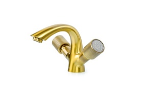 Смеситель для умывальника (раковины) Boheme Royal Cristal 311-Royal/CRST бронза латунь