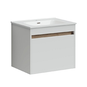 Тумба под раковину Sancos Smart 60 подвесная 2 выдв.ящ. белая SM60W