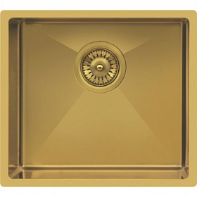 Мойка для кухни TopZero TNL/R10 ColorX TNL 450 GOLD прямоуг. 49х44 глуб. 20,3см (толщ.1,2мм) вып. 3 1/2" (врезная, подстольная) золото